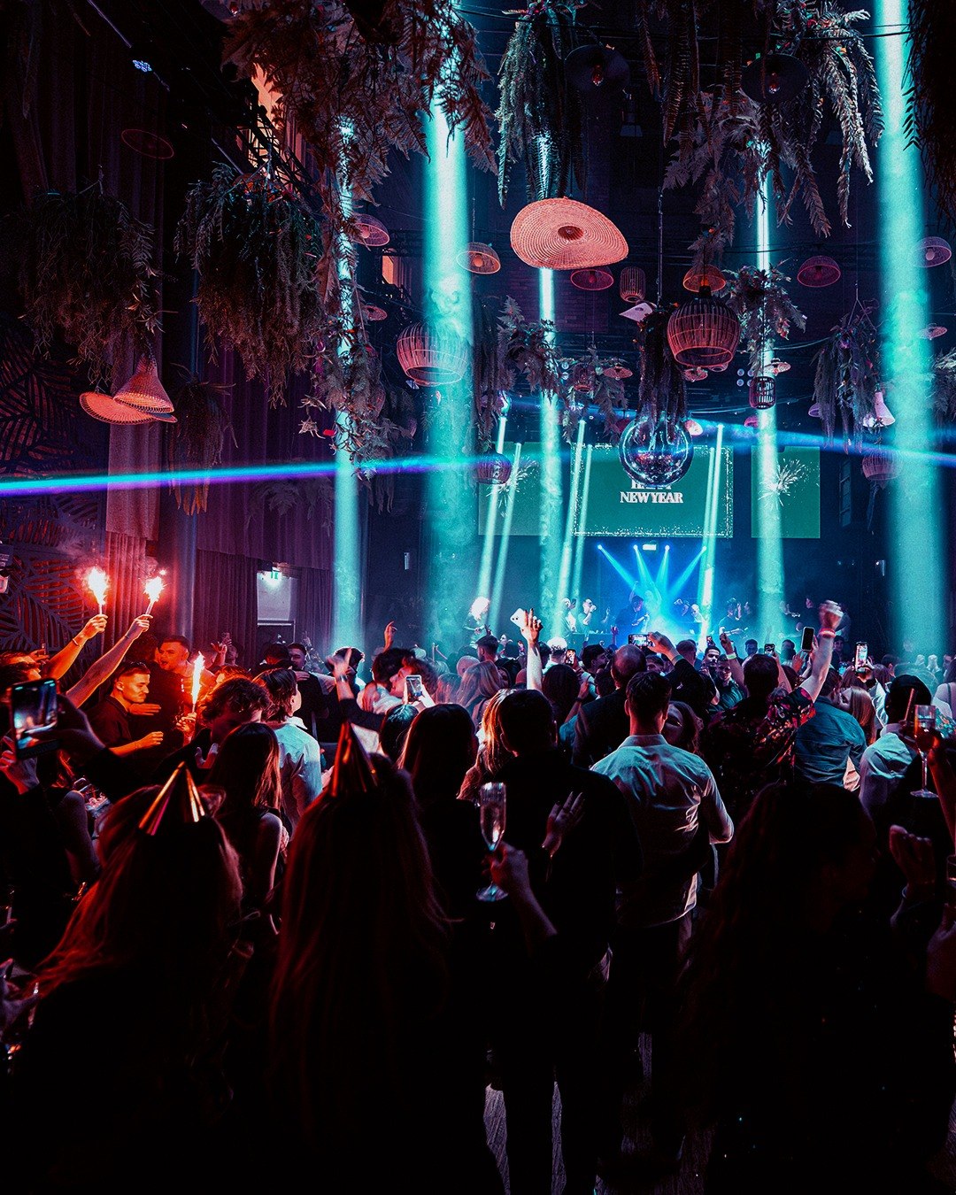 Dance floor and stage lights at NYÅR Stockholm